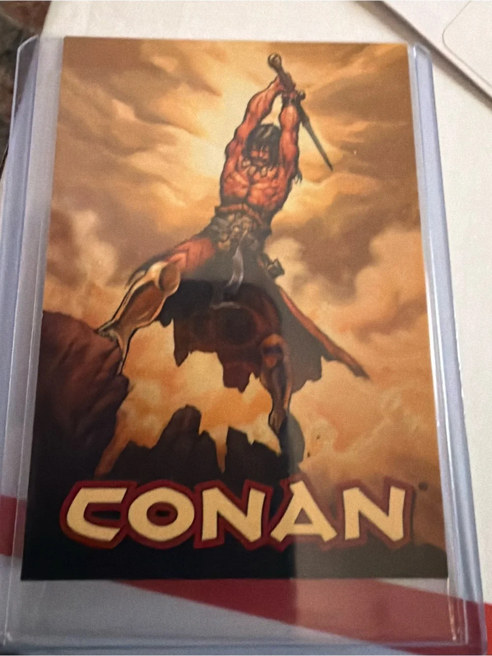 Conan Trading Card - Orange and Brown Adventure Illustration
